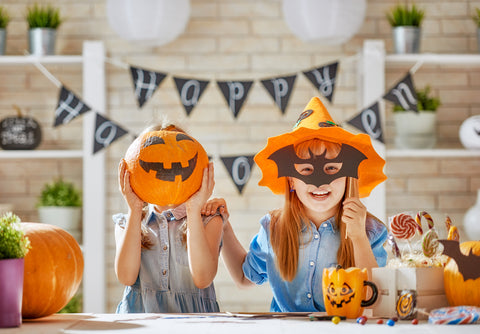 Kids doing Halloween activities