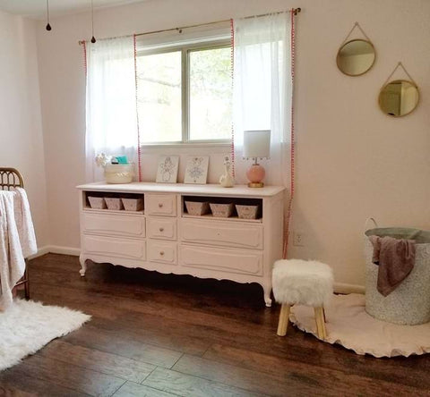 Upcycled nursery dresser with missing drawers