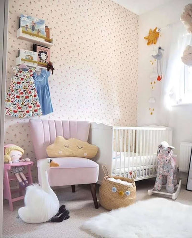 Nursery shelves made from upcycled spice racks